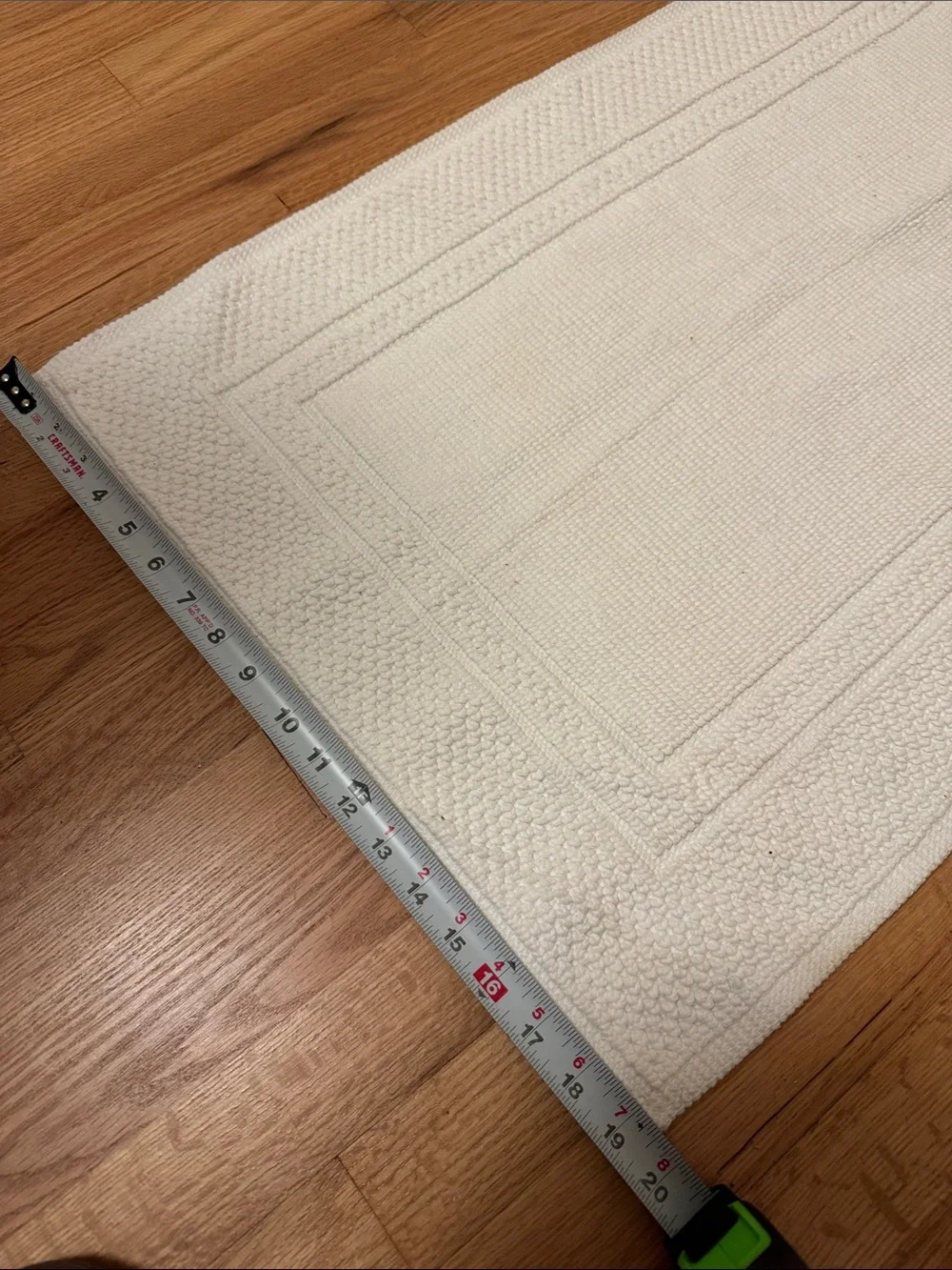 ✅ VINTAGE Large Embroidered Full Cotton Stylish Shower Bath Mat Old Stock -White